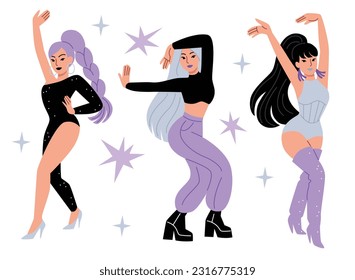 illustration of woman dancing vogue