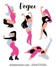 illustration of woman dancing vogue