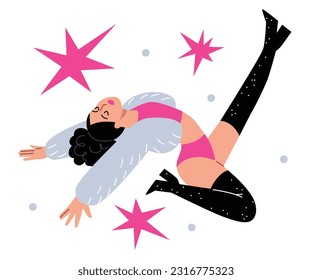 illustration of woman dancing vogue