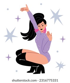 illustration of woman dancing vogue