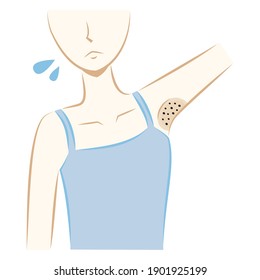 
Illustration of a woman with dark armpits