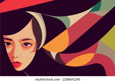 Illustration a woman with different skin tones. Protecting rights different racial groups.