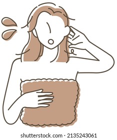 Illustration of a woman with dishevelled hair (impatient).