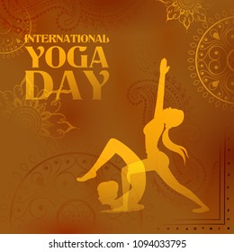 illustration of woman doing asana for International Yoga Day on 21st June
