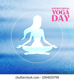 illustration of woman doing asana for International Yoga Day on 21st June