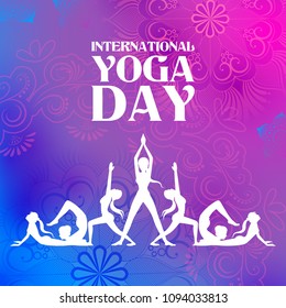 illustration of woman doing asana for International Yoga Day on 21st June