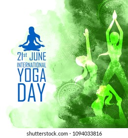 illustration of woman doing asana for International Yoga Day on 21st June