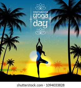 illustration of woman doing asana for International Yoga Day on 21st June
