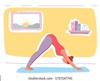 illustration of woman doing asana for International Yoga Day on 21st June