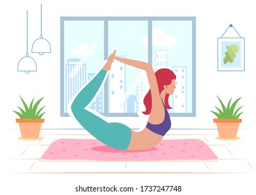illustration of woman doing asana for International Yoga Day on 21st June