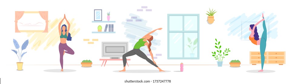 illustration of woman doing asana for International Yoga Day on 21st June
