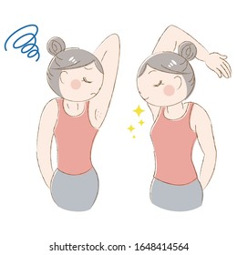 Illustration of a woman doing beauty hair removal