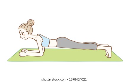 Illustration of a woman doing a front bridge