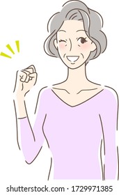 Illustration of a woman doing a guts pose