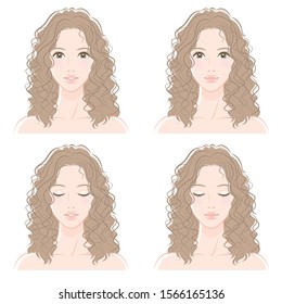 Illustration of a woman doing skin care