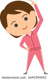 Ilustração de uma mulher fazendo exercícios de aquecimento