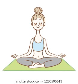 Illustration of a woman doing yoga