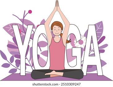 Illustration of a woman doing yoga