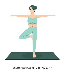 Illustration of a Woman Doing Yoga