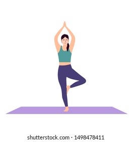 illustration of a woman doing yoga exercises