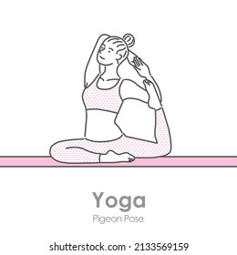 Illustration of a woman doing yoga indoors