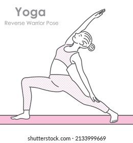 Illustration of a woman doing yoga indoors