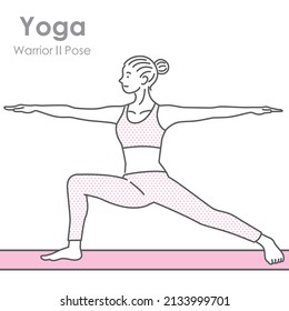 Illustration of a woman doing yoga indoors