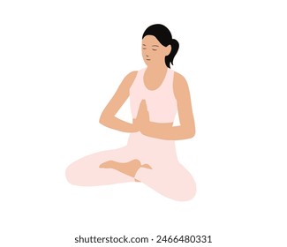 Illustration of a woman doing yoga pose isolated on white background woman 