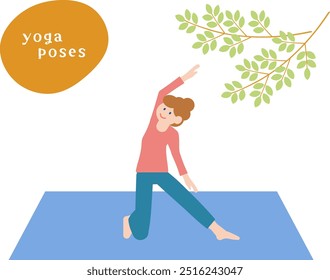 Illustration woman doing yoga poses
