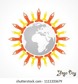 illustration of woman doing YOGASAN for International Yoga Day on 21st June