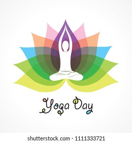 illustration of woman doing YOGASAN for International Yoga Day on 21st June