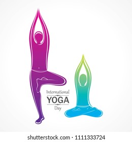 illustration of woman doing YOGASAN for International Yoga Day on 21st June