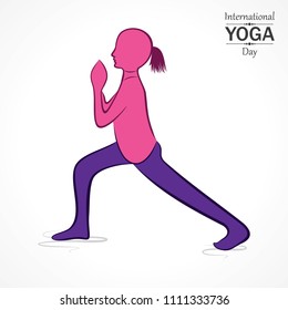 illustration of woman doing YOGASAN for International Yoga Day on 21st June