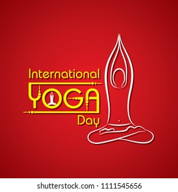 illustration of woman doing YOGASAN for International Yoga Day on 21st June