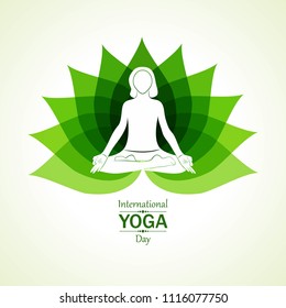 illustration of woman doing YOGASAN for International Yoga Day on 21st June
