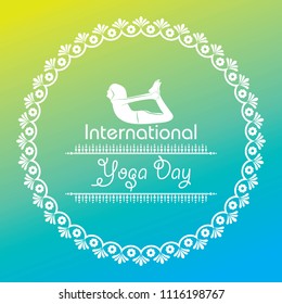 illustration of woman doing YOGASAN for International Yoga Day on 21st June