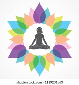 illustration of woman doing YOGASAN for International Yoga Day