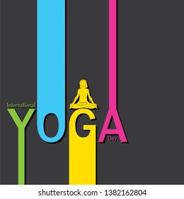 illustration of woman doing YOGASAN for International Yoga Day on 21st June
