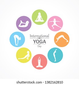 illustration of woman doing YOGASAN for International Yoga Day on 21st June