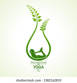 illustration of woman doing YOGASAN for International Yoga Day on 21st June