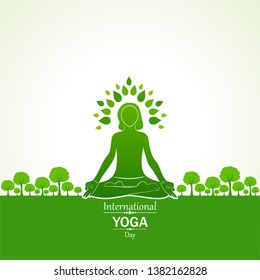 illustration of woman doing YOGASAN for International Yoga Day on 21st June