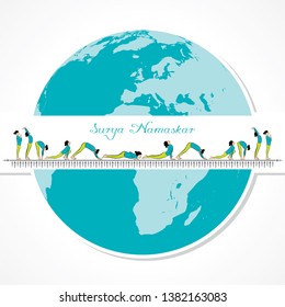 illustration of woman doing YOGASAN for International Yoga Day on 21st June