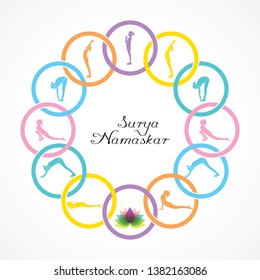 illustration of woman doing YOGASAN for International Yoga Day on 21st June