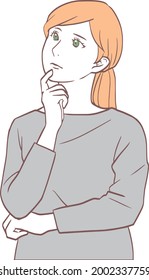 Illustration of a woman in doubt.