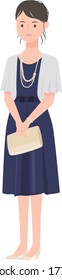 Illustration of a woman in a dress for participating in weddings.