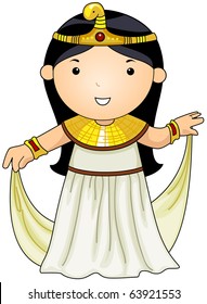 Illustration of a Woman Dressed in an Egyptian Costume
