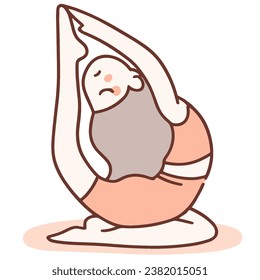 Illustration of Woman exercising by doing yoga