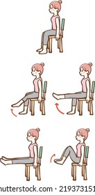 Illustration of a woman exercising in a chair