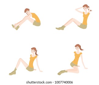 Illustration of a woman exercising yoga