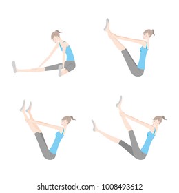 Illustration of a woman exercising yoga